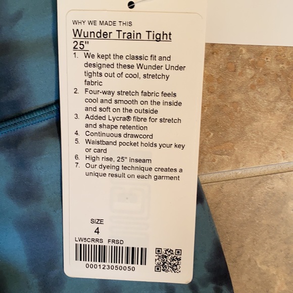 Lululemon Wunder Train 25” HR Sz 4 - Picture 3 of 4